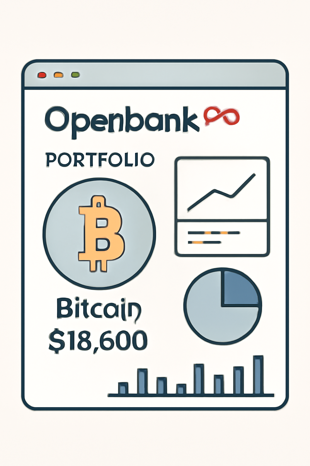 Openbank portfolio dashboard displaying Bitcoin holdings and charts
