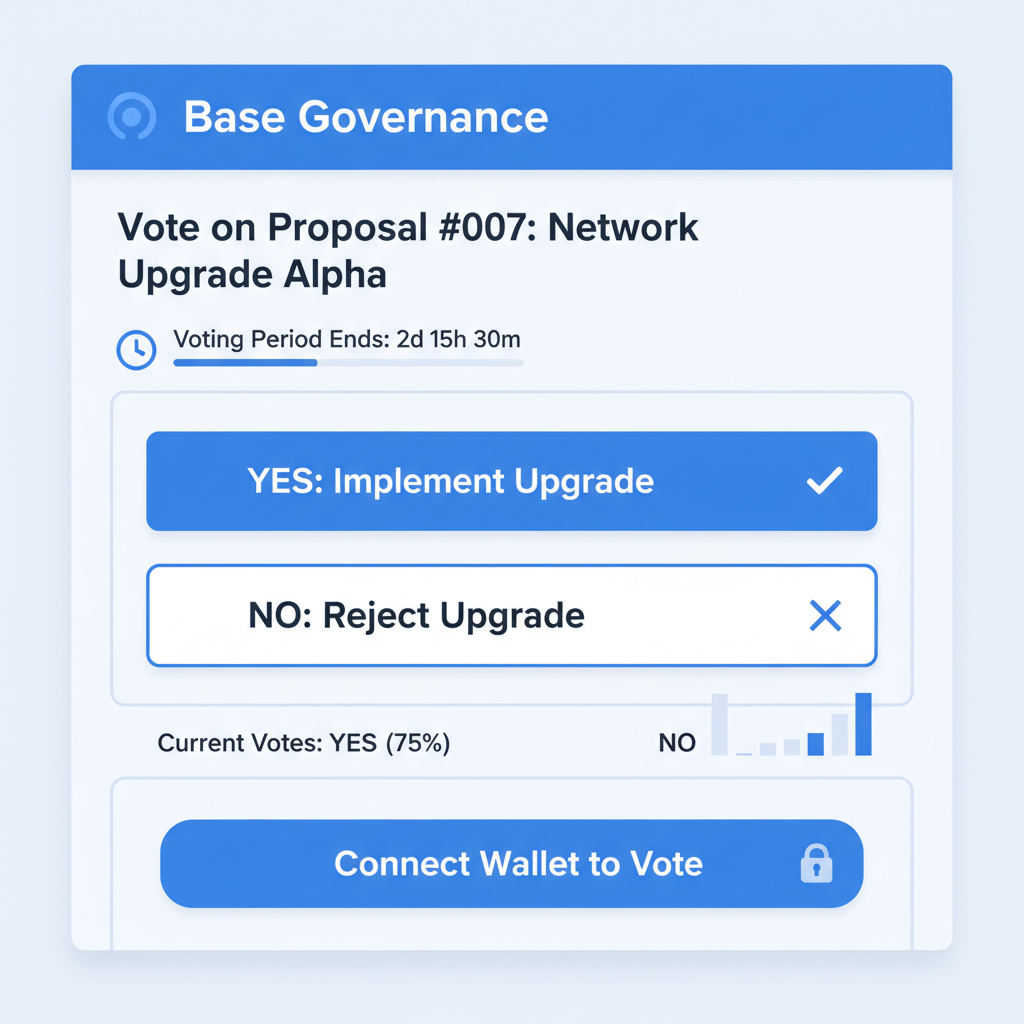 governance voting screen on Base blockchain