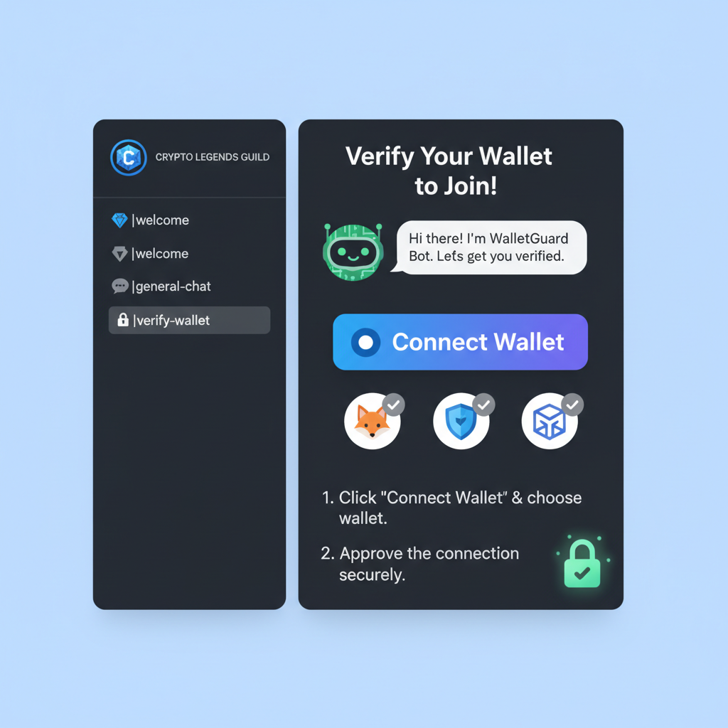 crypto discord guild join screen with wallet verification bot