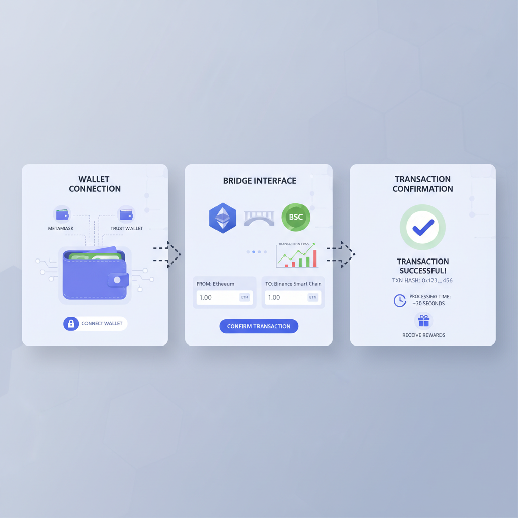 testing blockchain transactions with bridge interface, charts and wallet connections