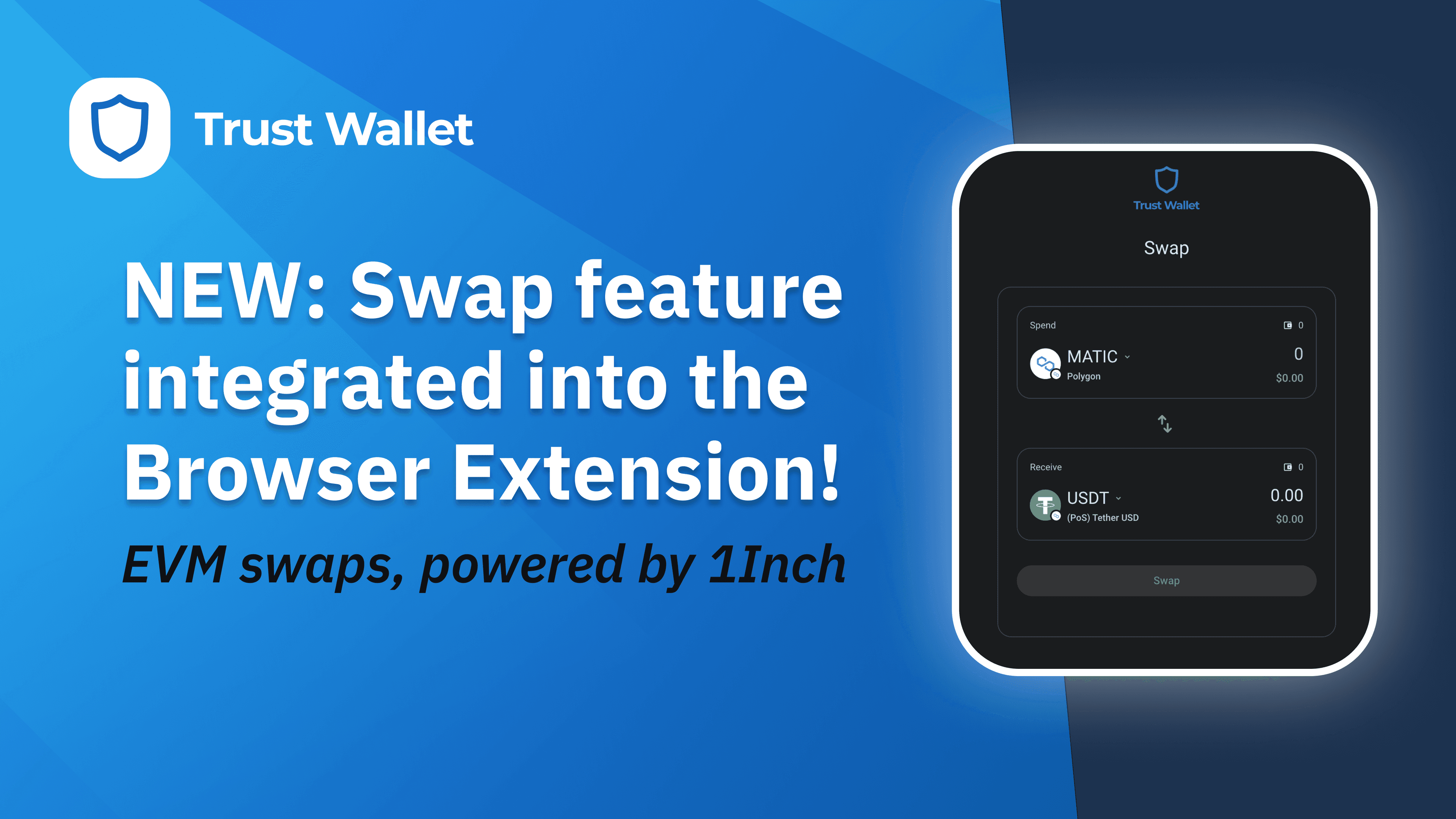 Trust Wallet swap screen interface