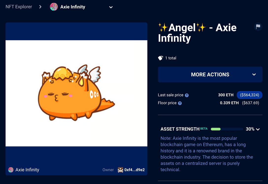 Axie Infinity dynamic NFT traits