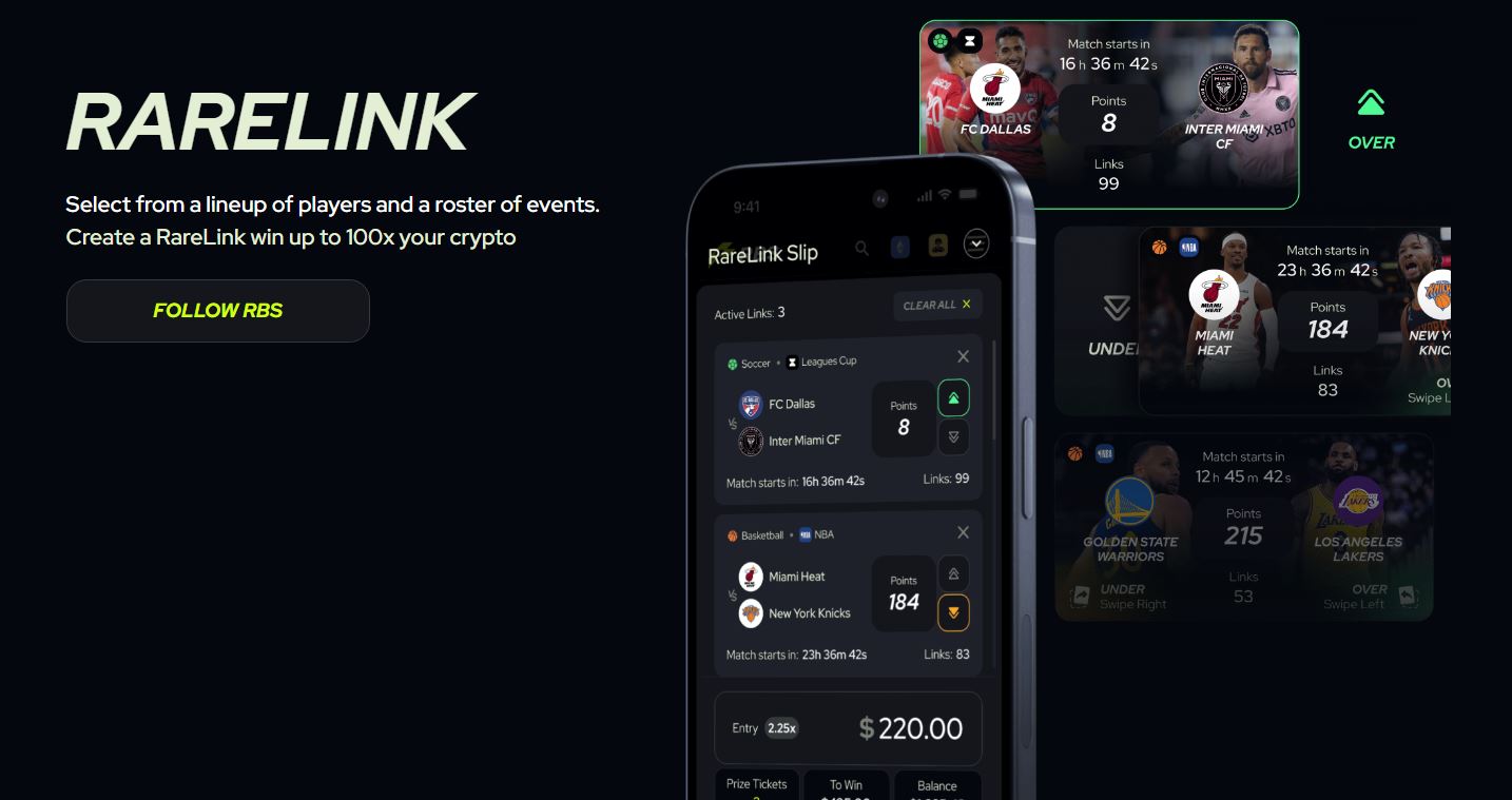 RareBetSports decentralized fantasy sports interface