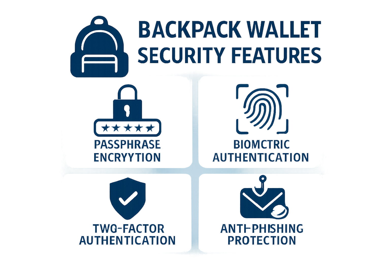 Backpack Wallet security features infographic