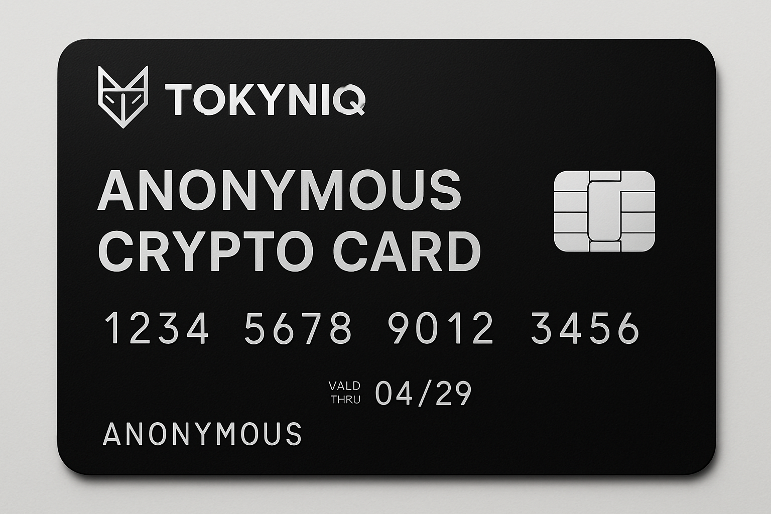 Tokyniq Anonymous Crypto Card interface