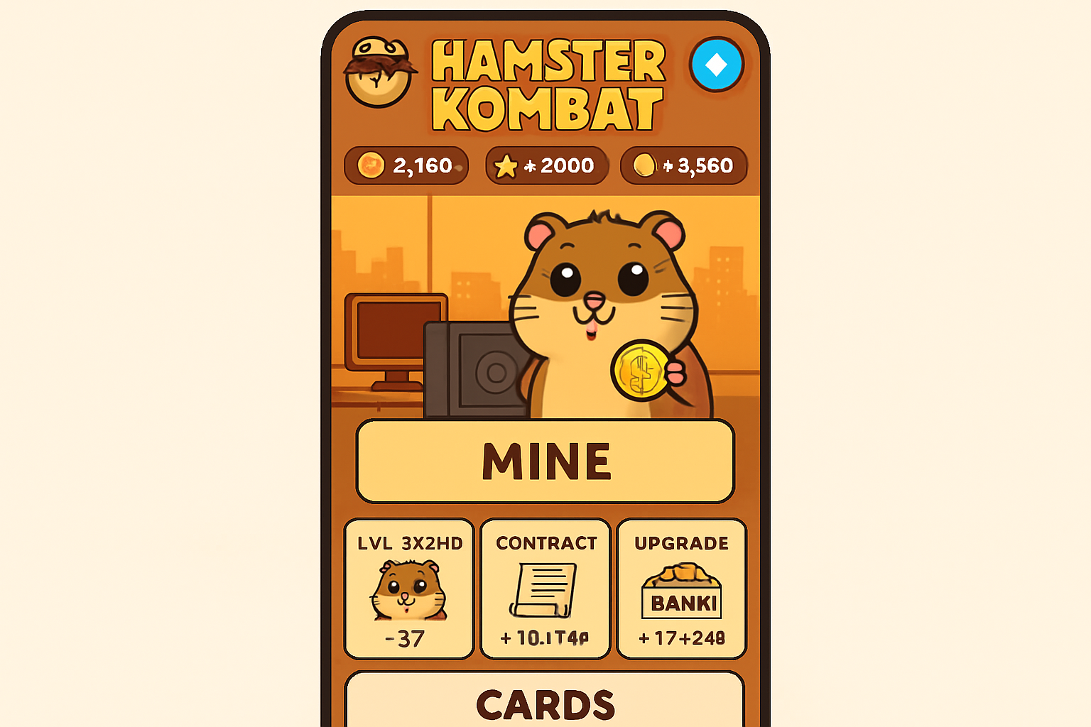 Hamster Kombat Telegram mini-app interface