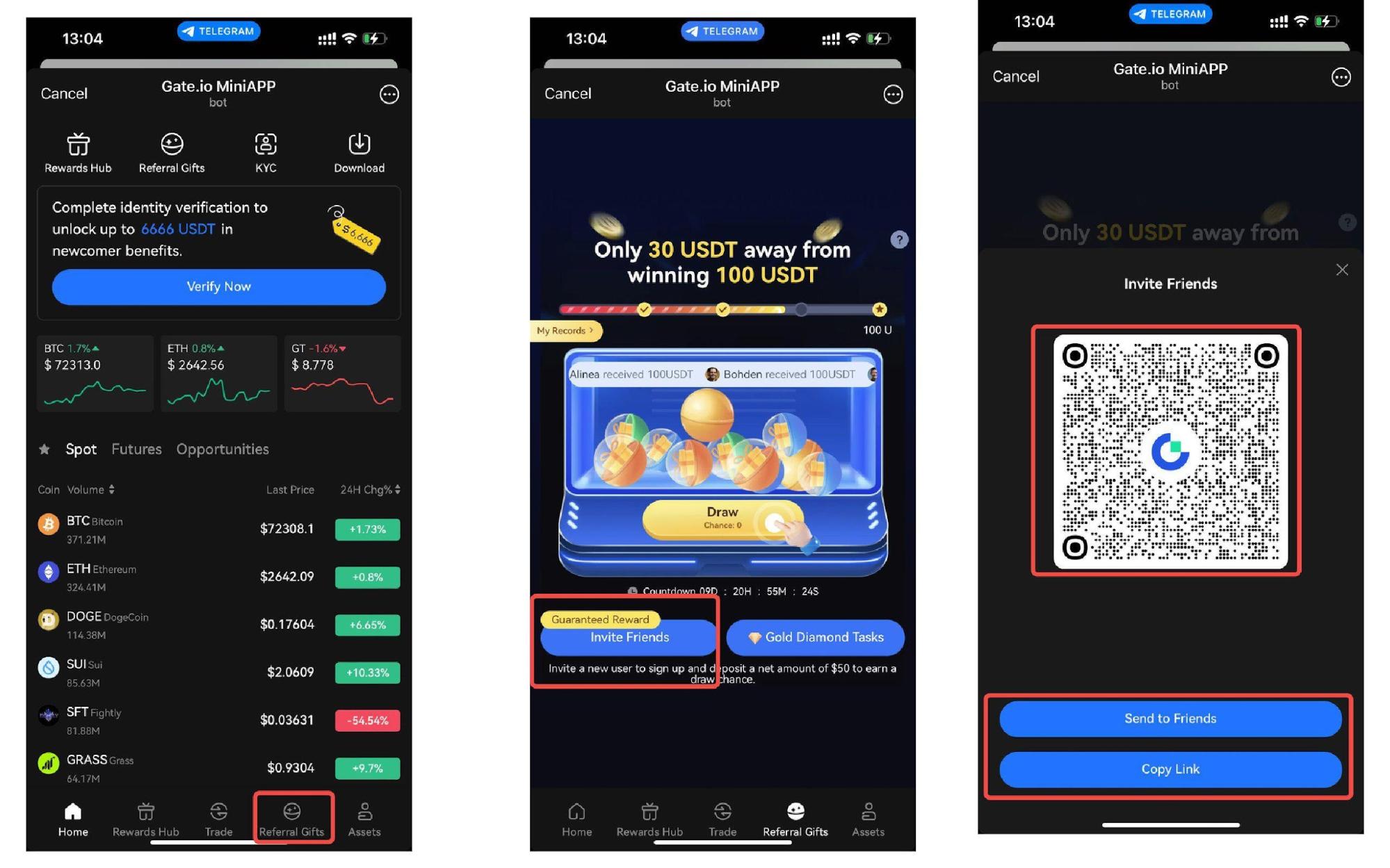 Telegram Wallet mini-app interface