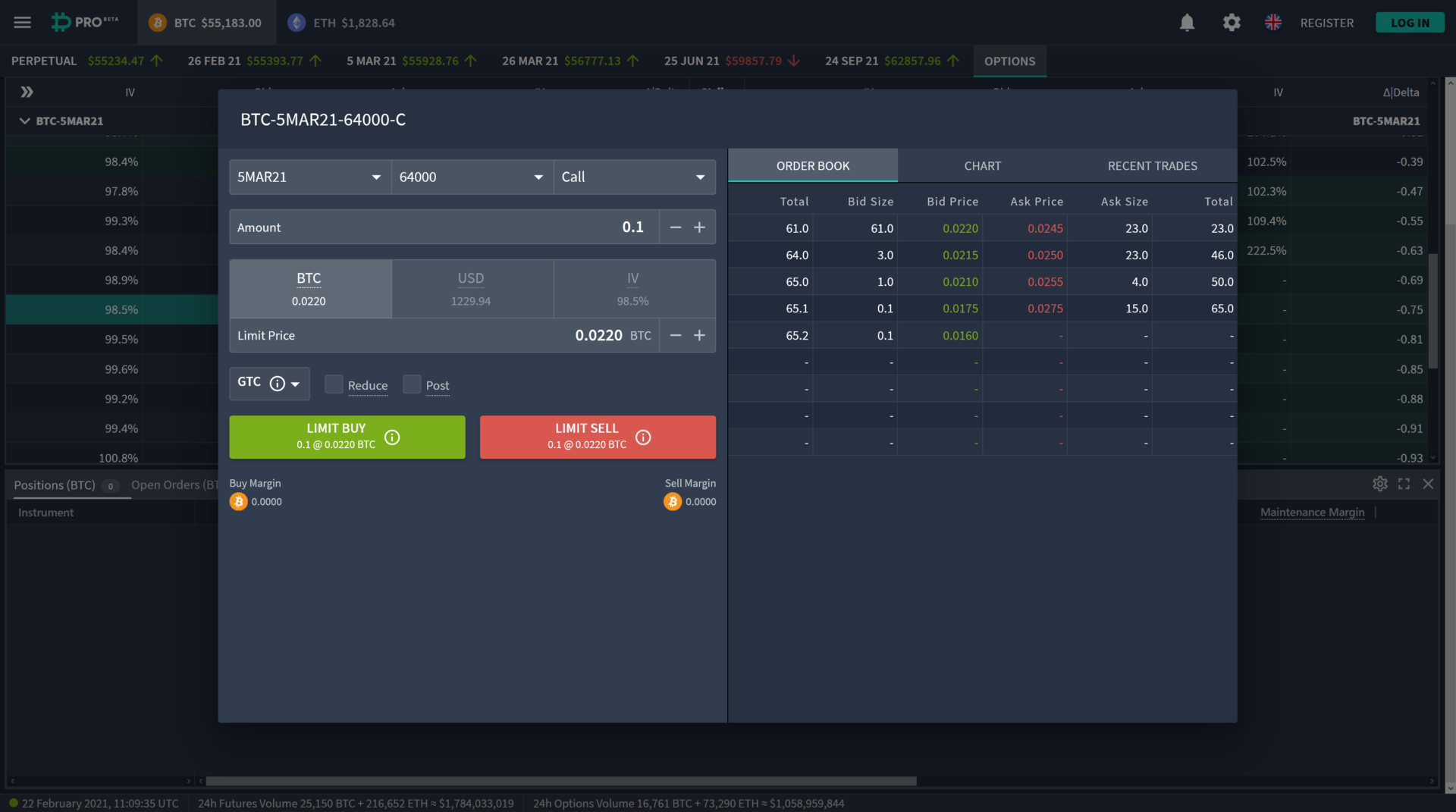 SOL put options Deribit screenshot