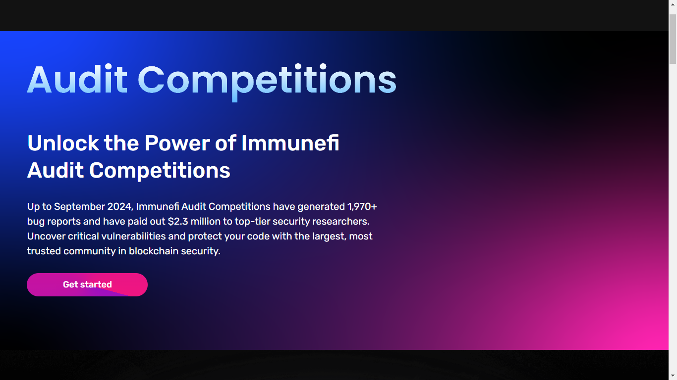 Smart contract audit process or Immunefi bug bounty platform