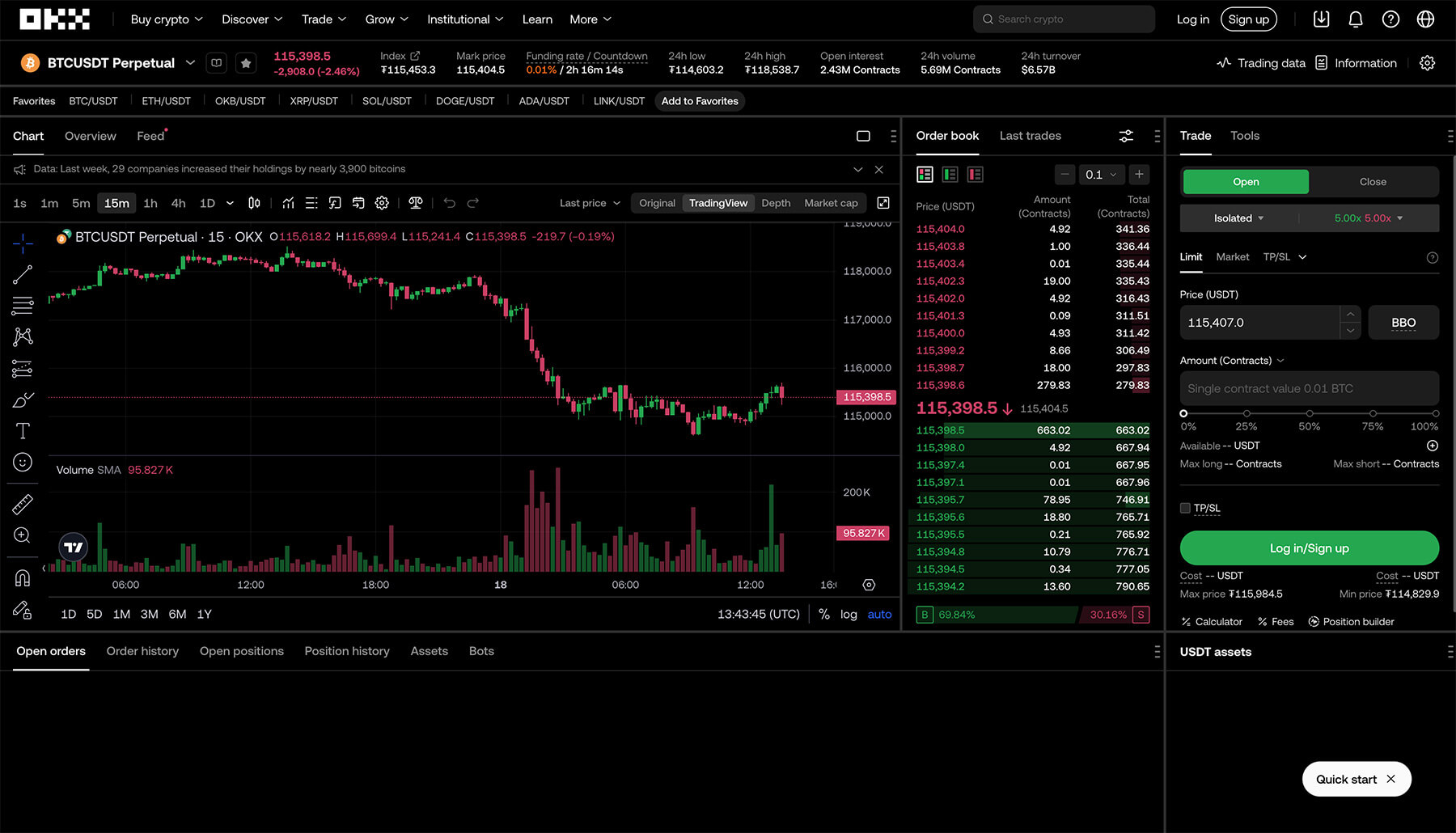 GMX perpetual futures trading dashboard