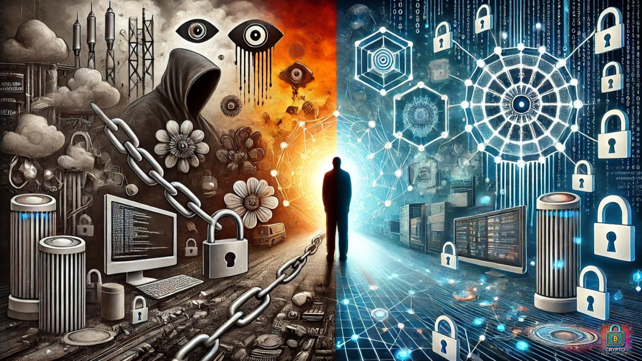 decentralized identity privacy blockchain illustration