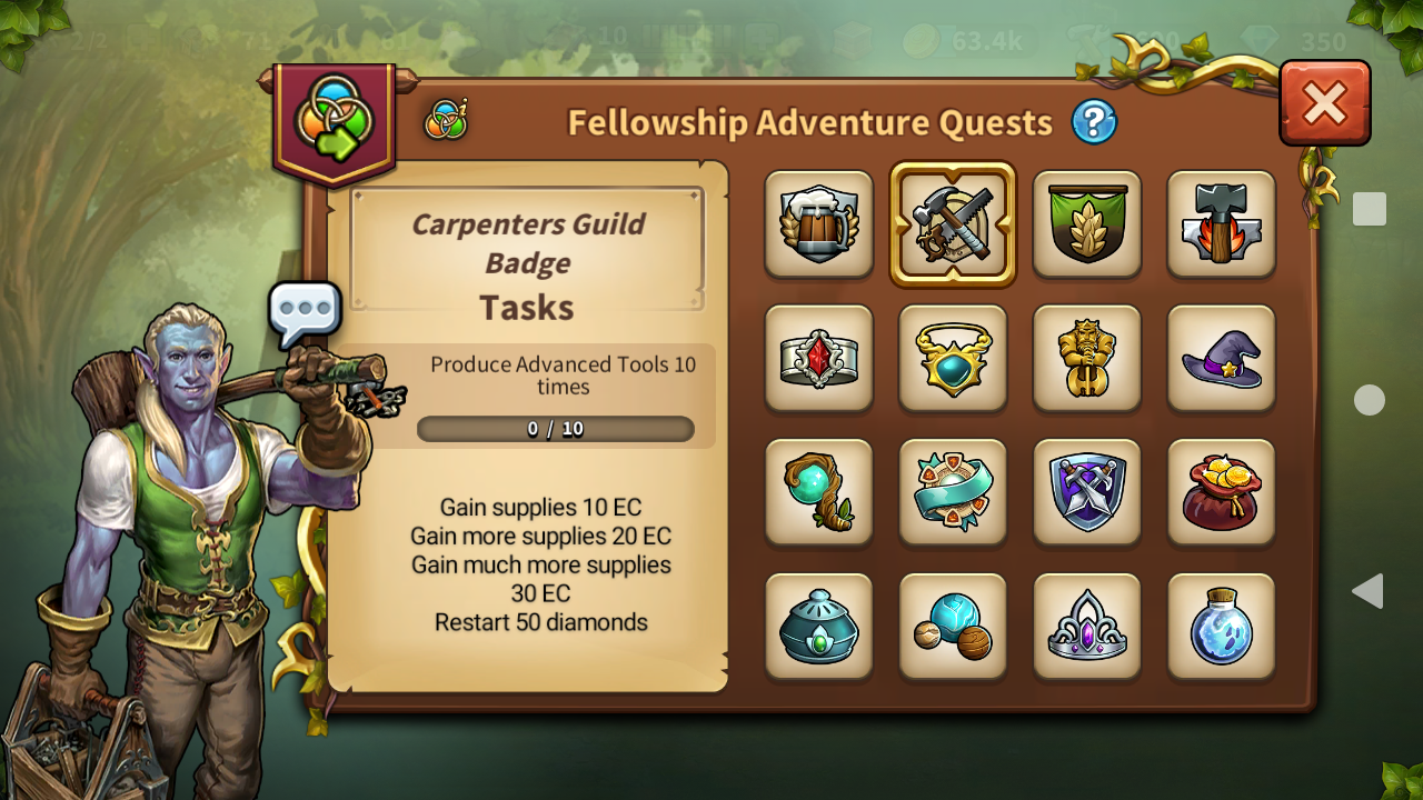 Base Guild quests and badge collection