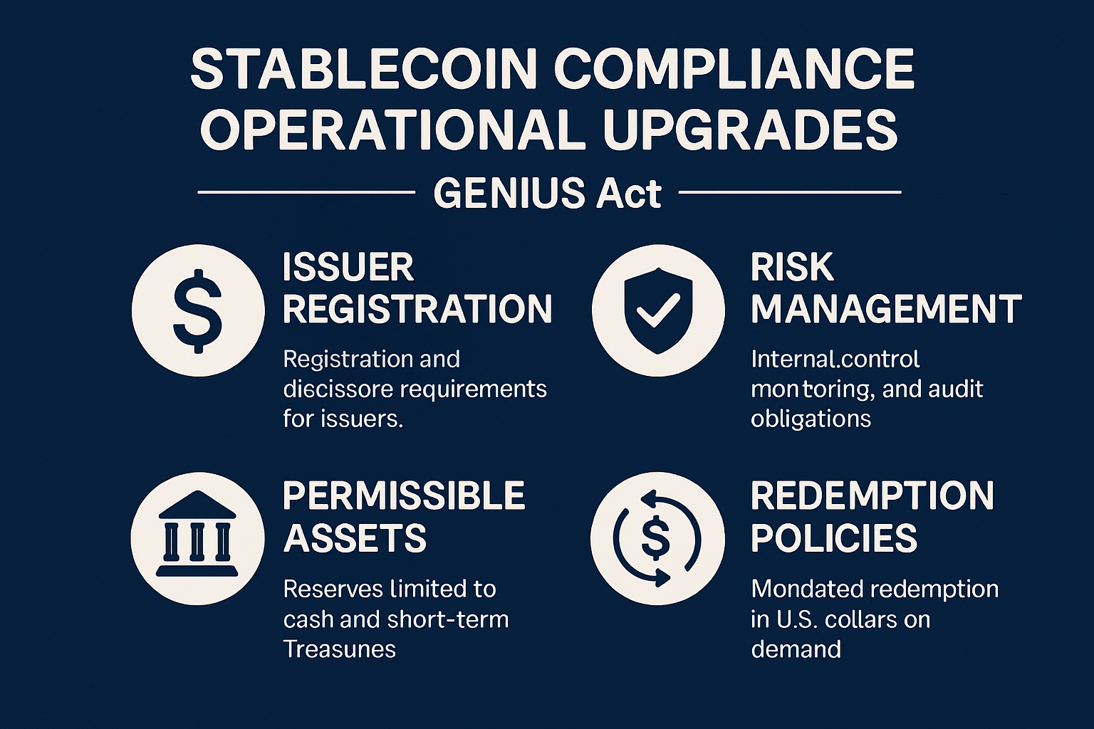 stablecoin compliance operational upgrades GENIUS Act