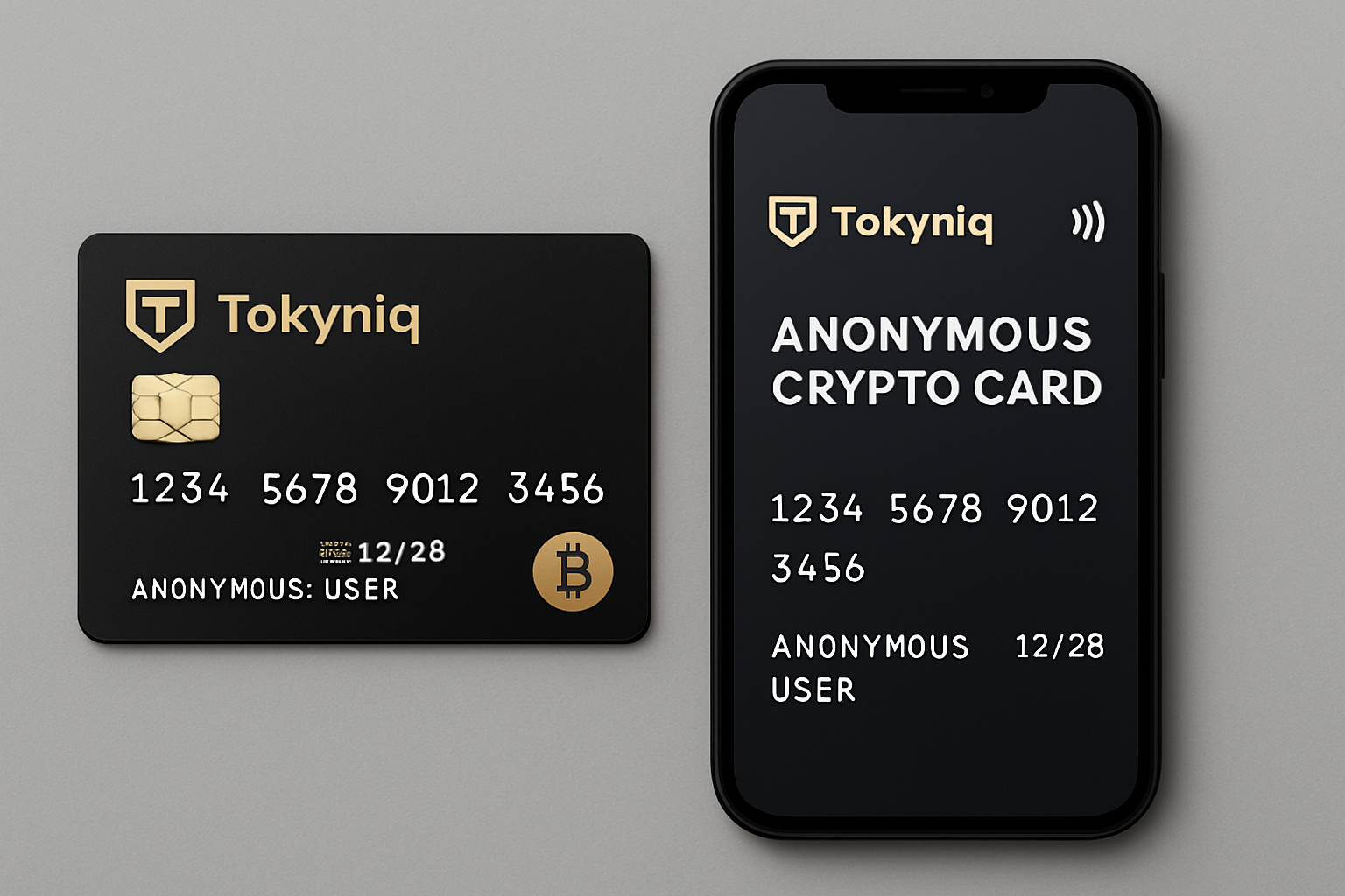 Tokyniq Anonymous Crypto Card physical and virtual card