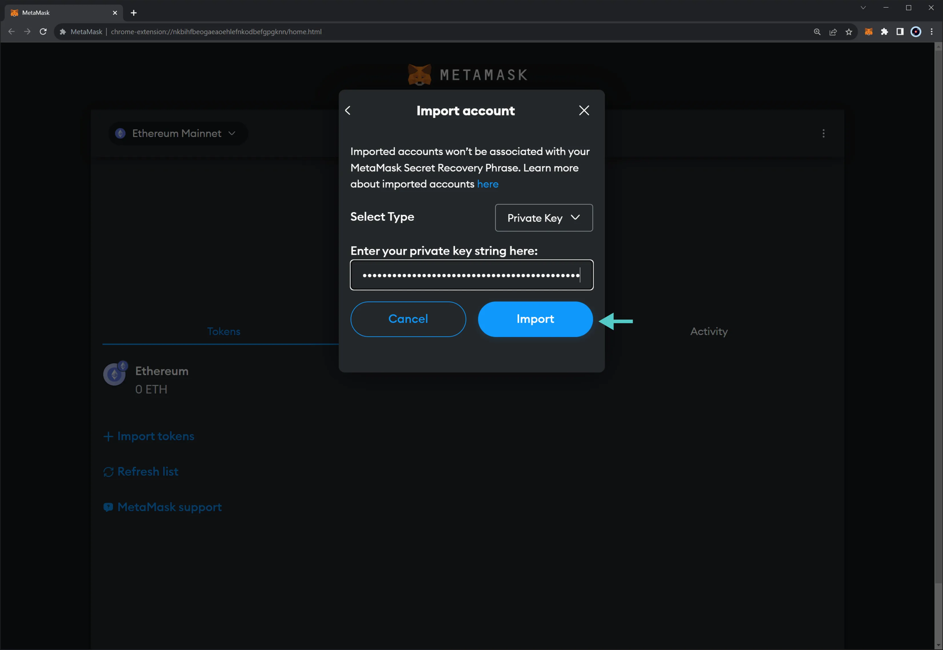 MetaMask advanced Ethereum token swap interface