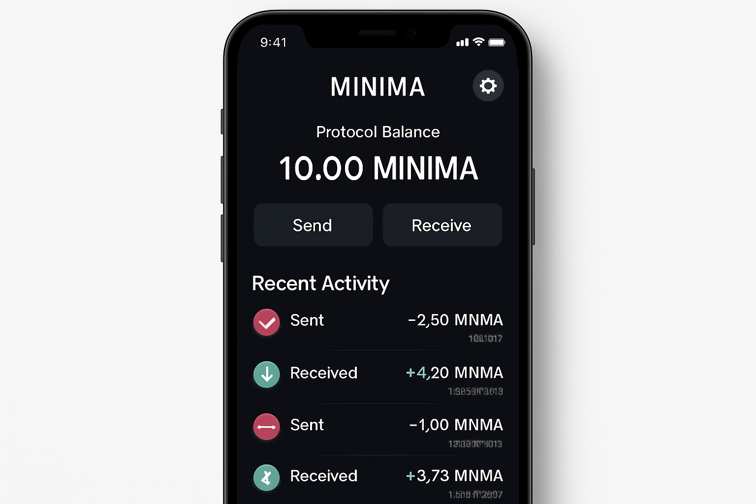 Minima Protocol mobile app screenshot