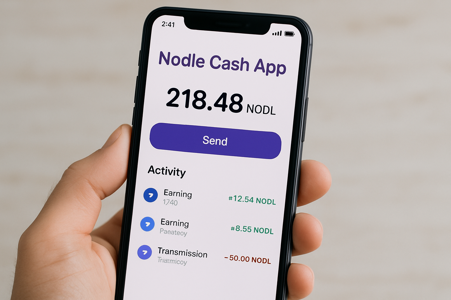 Nodle Cash App running on smartphone