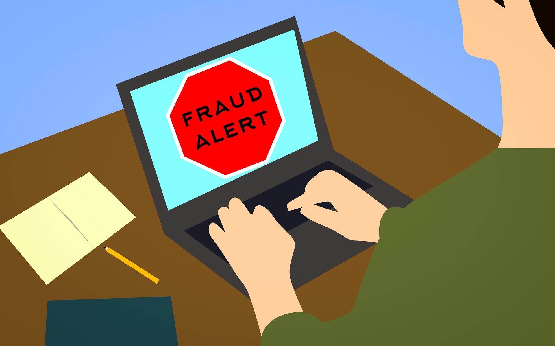 crypto scam phishing warning illustration