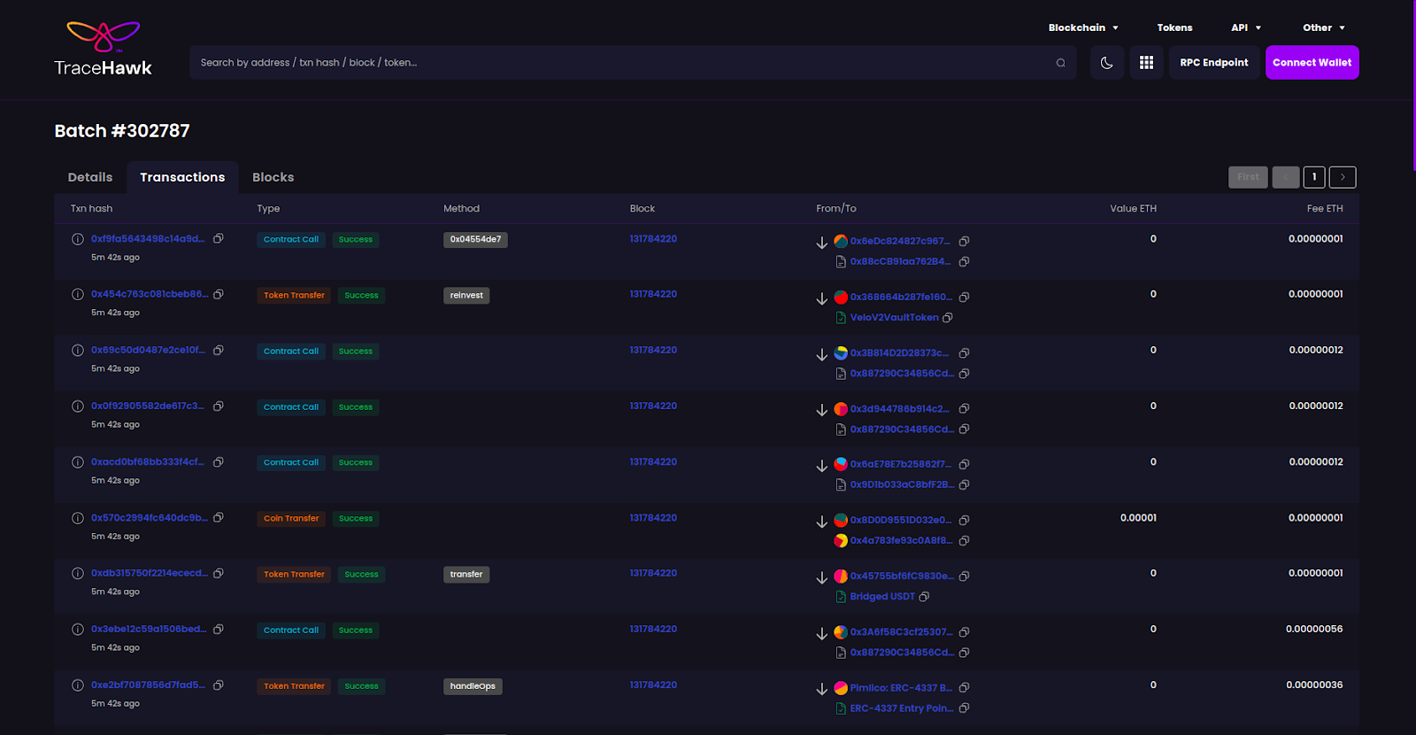 Blobspace Markets dashboard screenshot