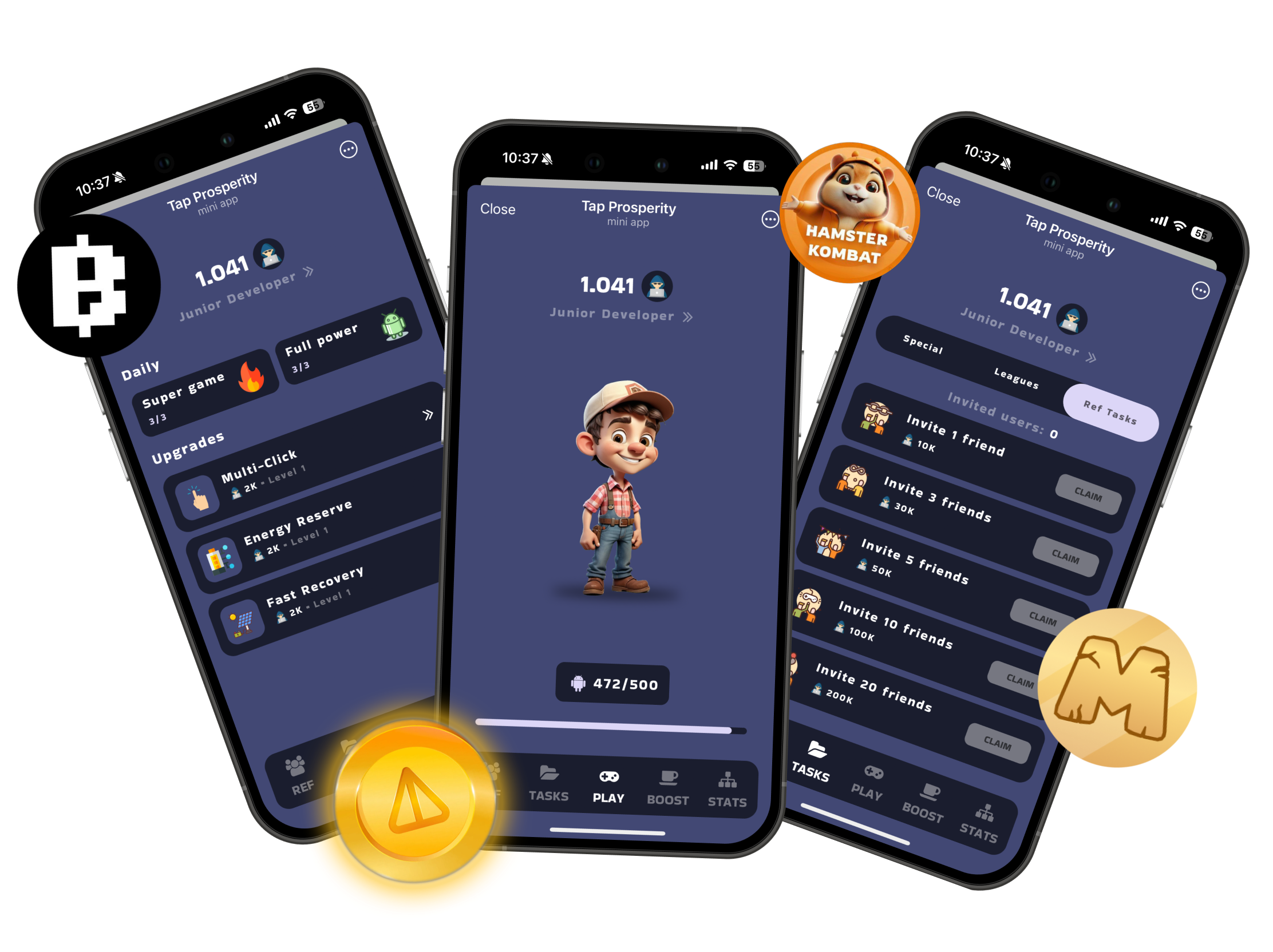 Notcoin and Hamster Kombat Telegram Mini Apps