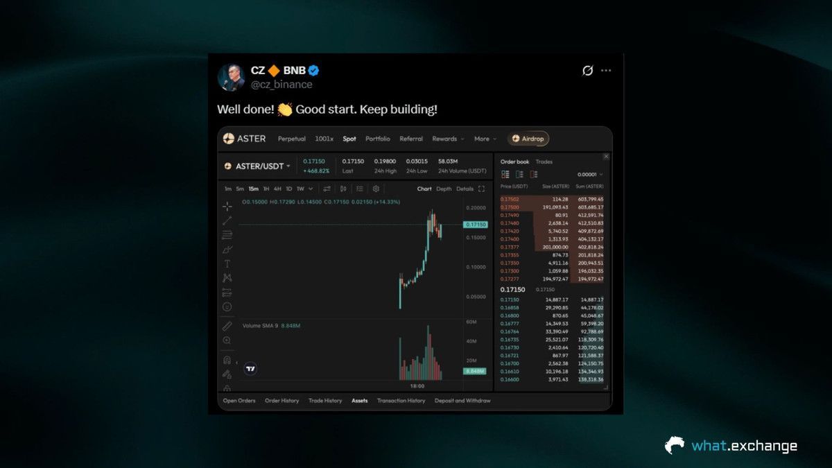 Aster DEX hidden orders trading interface screenshot