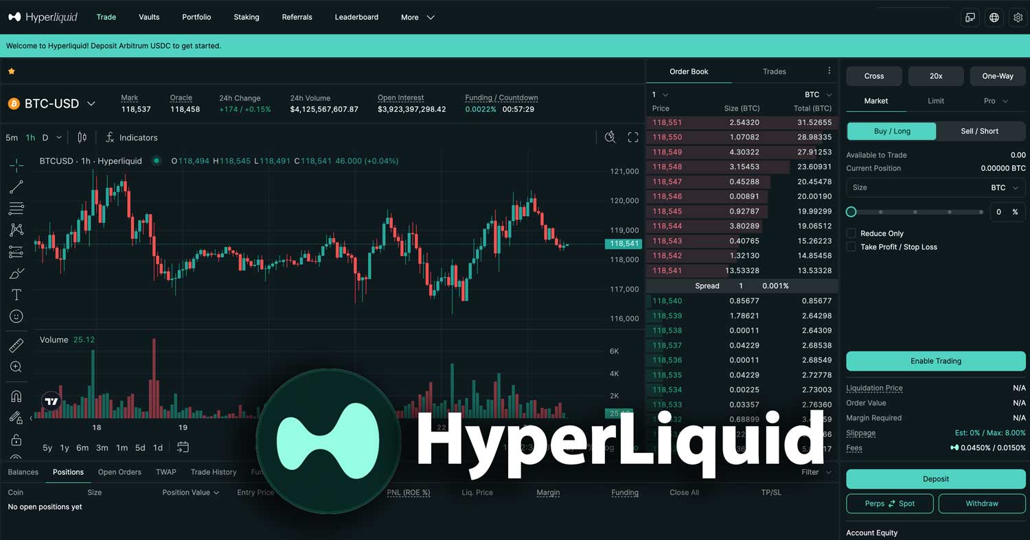 Hyperliquid DEX trading dashboard