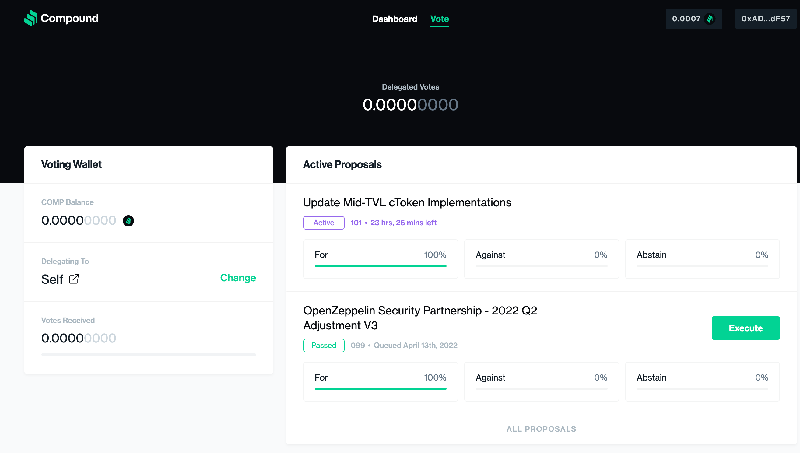 DAO liquidity management dashboard
