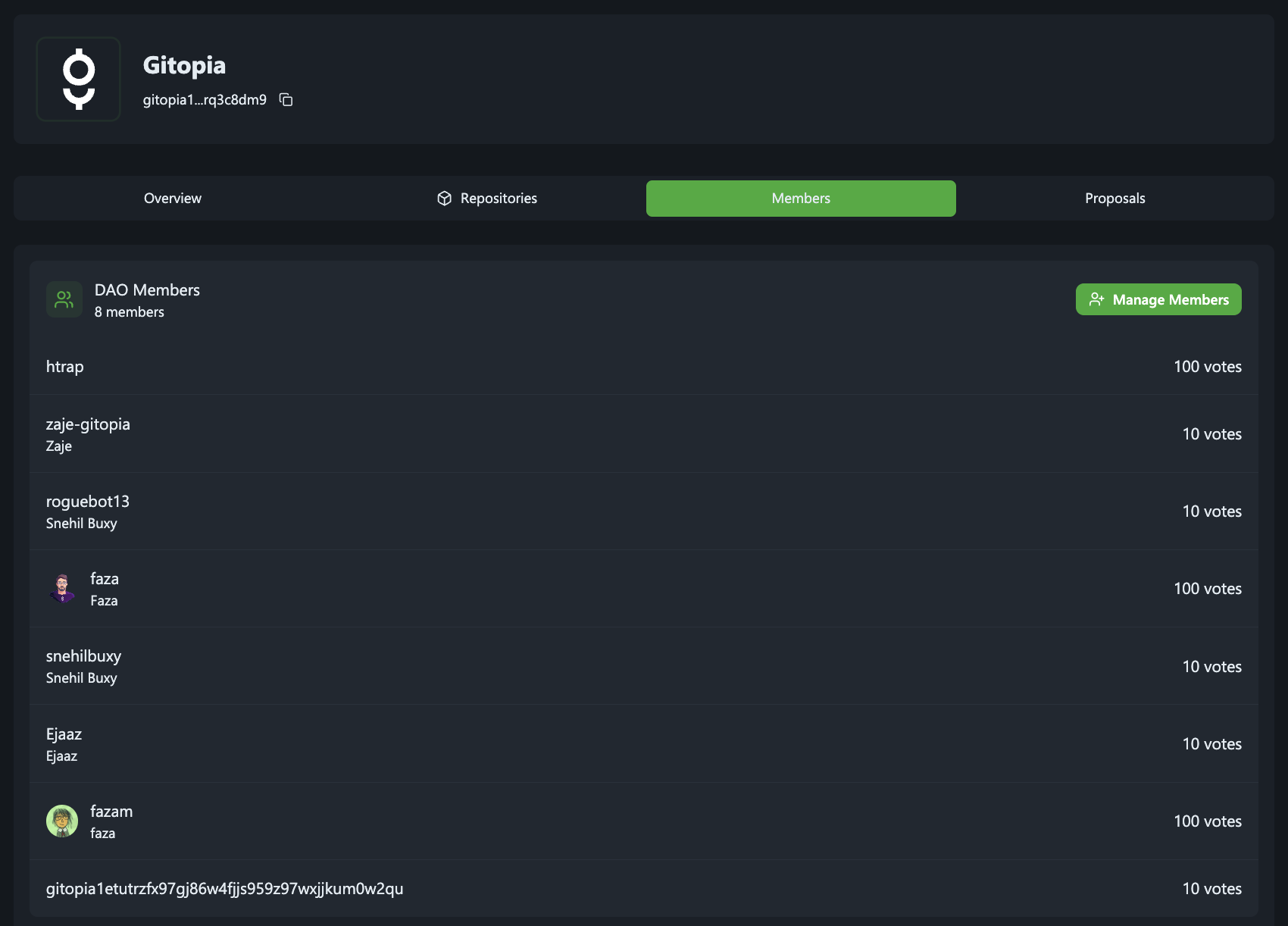 Parcel DAO treasury management dashboard