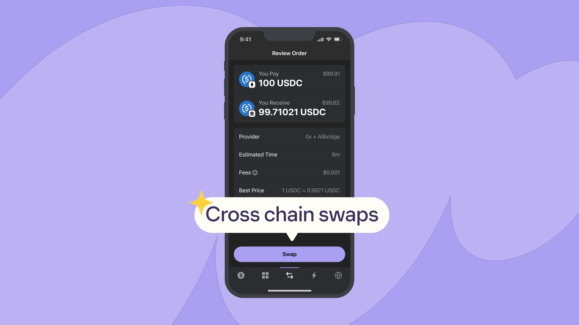 Phantom Wallet cross-chain swap feature