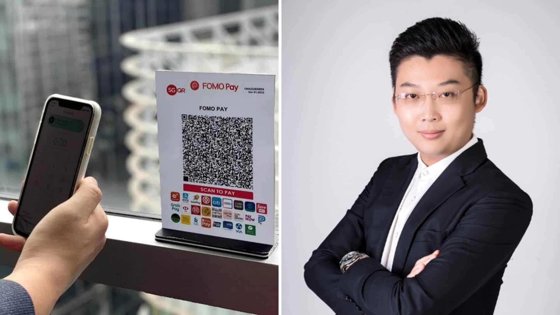 customer scanning SGQR code with crypto wallet