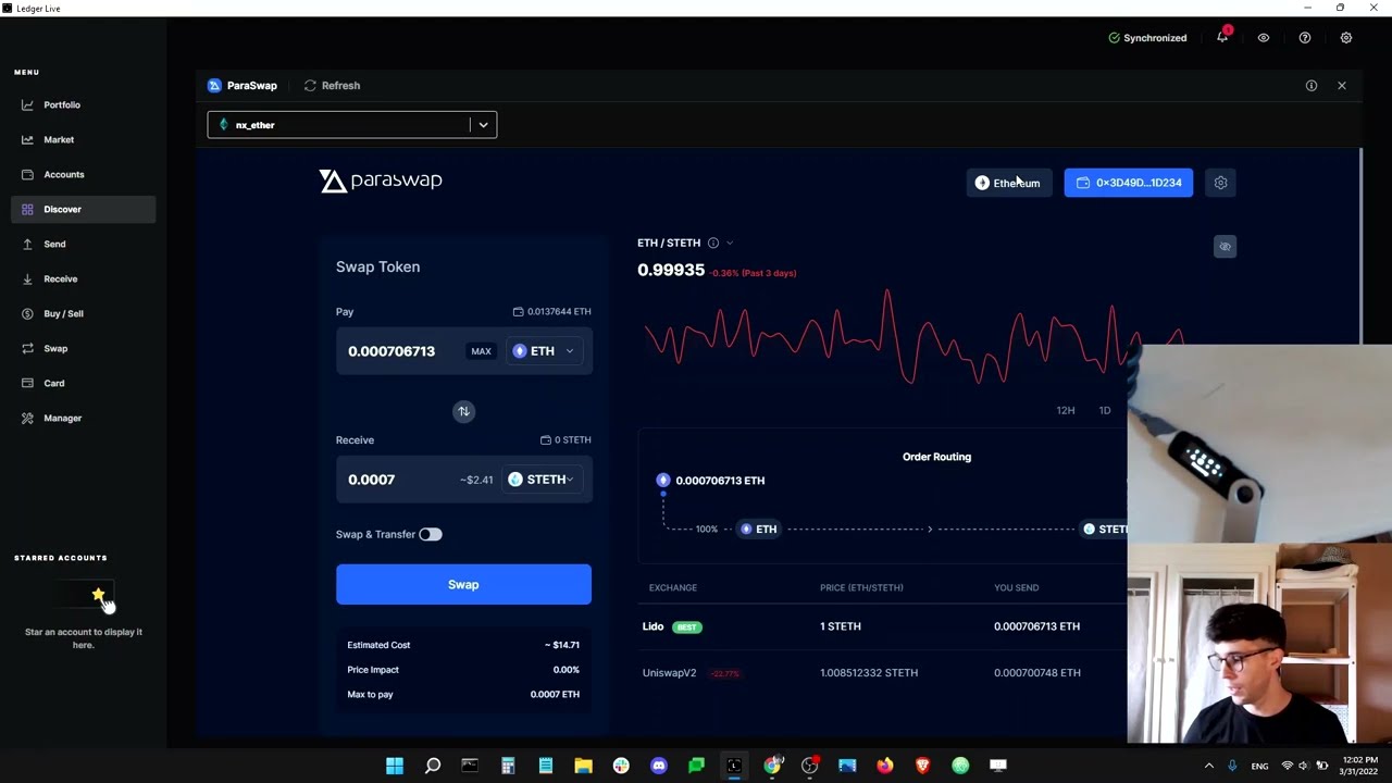 Lido stETH liquid staking token dashboard