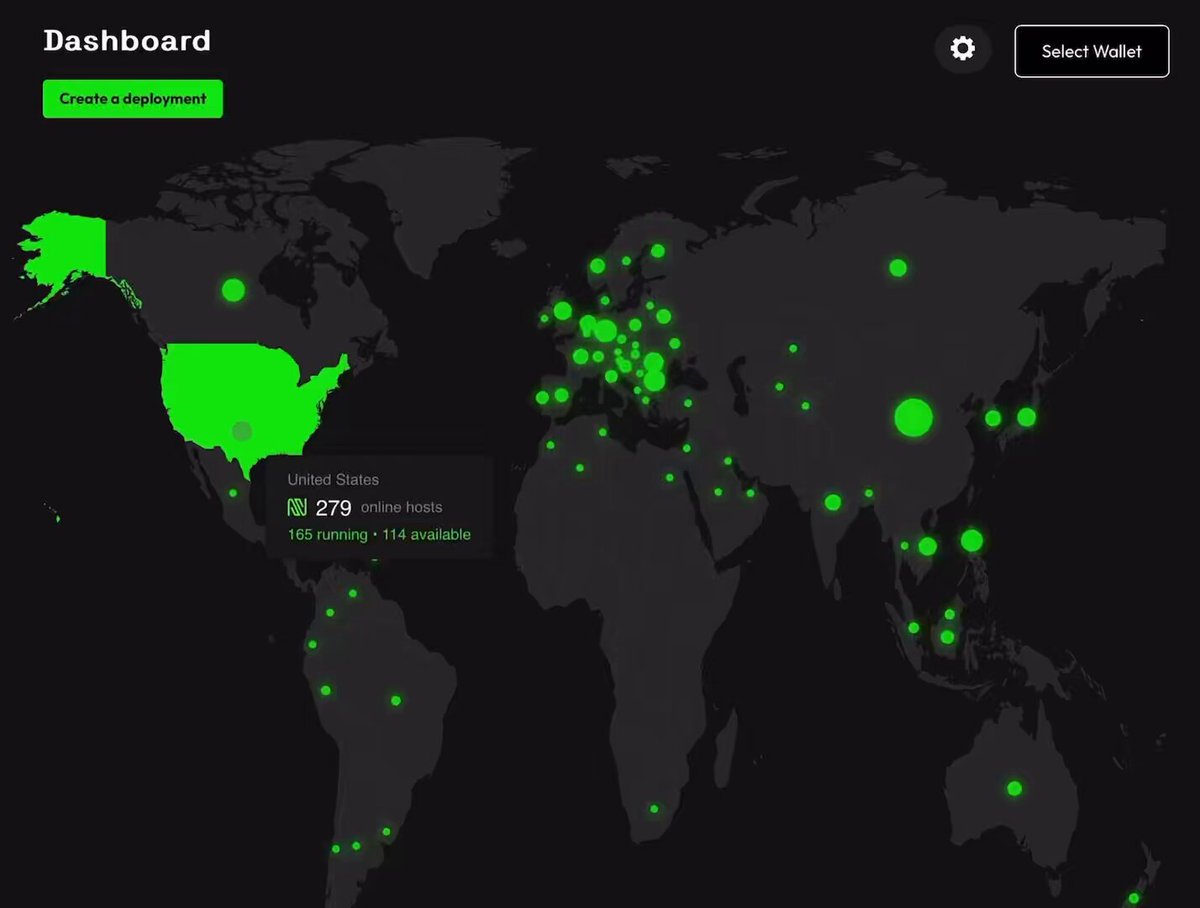 Nosana decentralized GPU hosts map