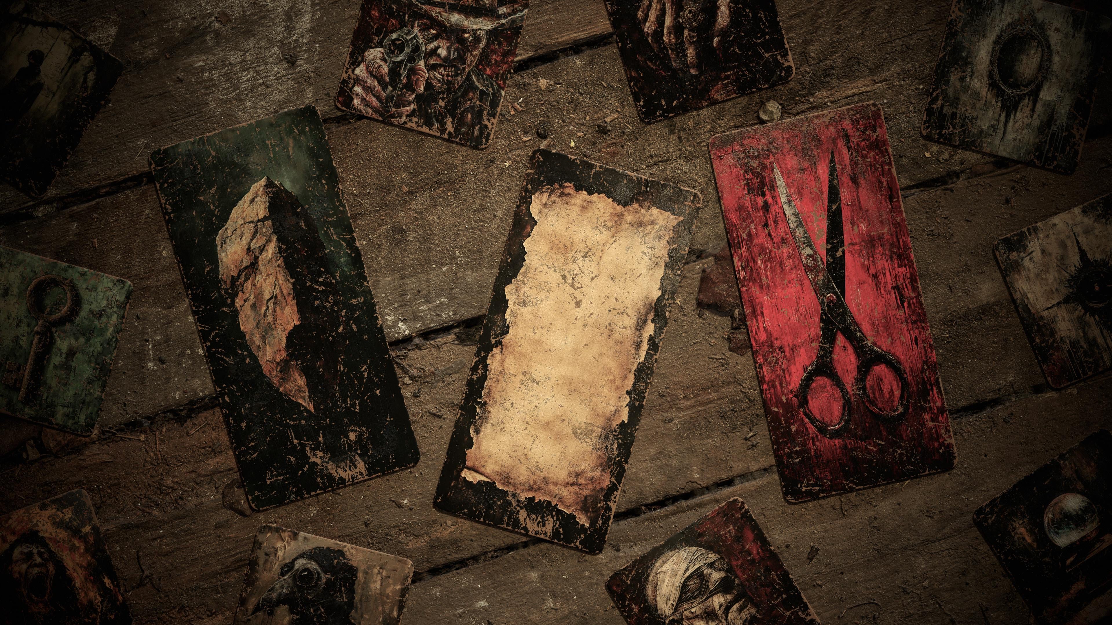 Desecrated Deck card game rock-paper-scissors horror art