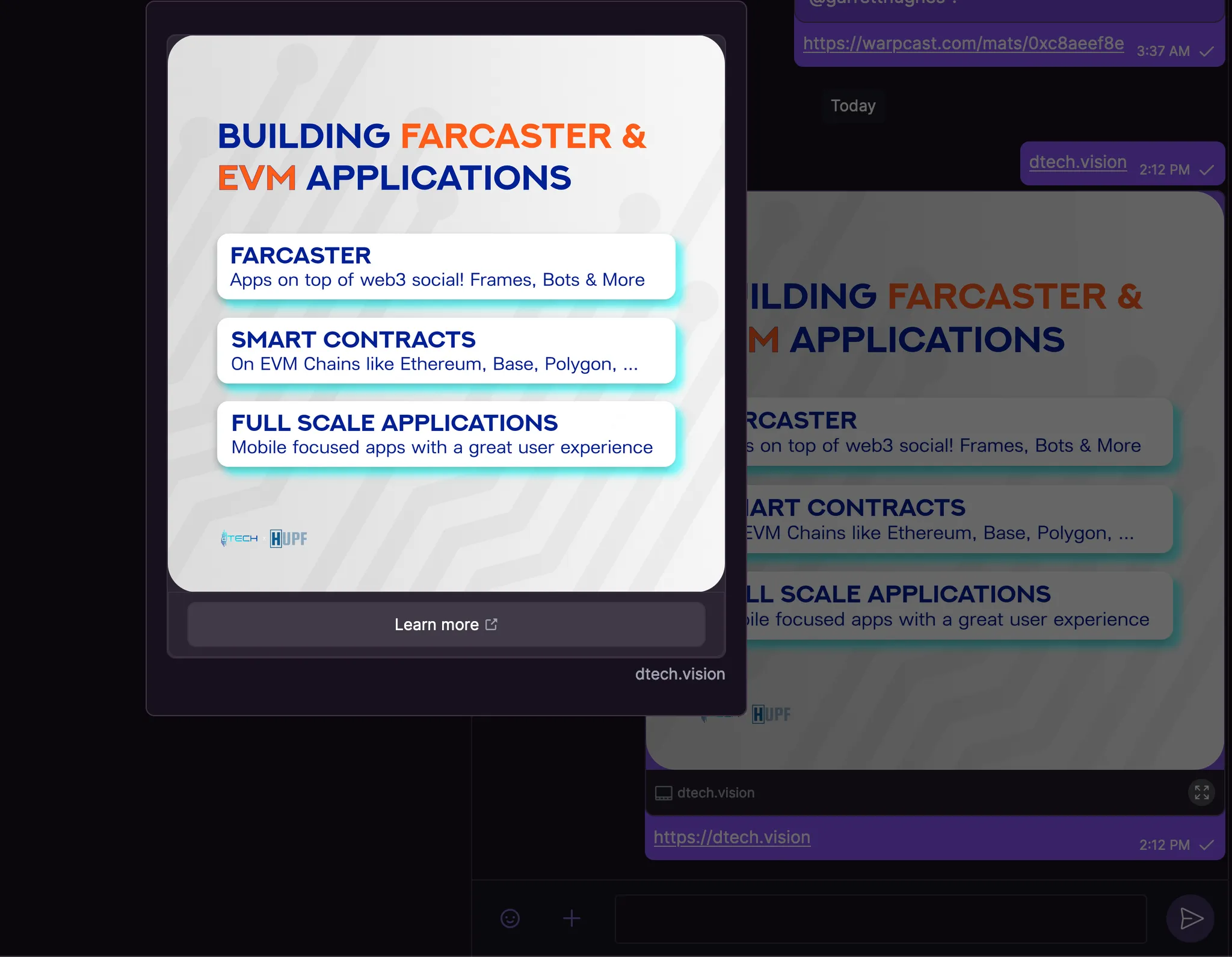 Farcaster developer tools interface