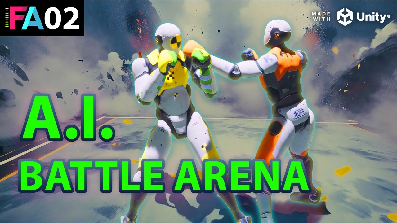 AI reinforcement learning agents competing in a fighting game