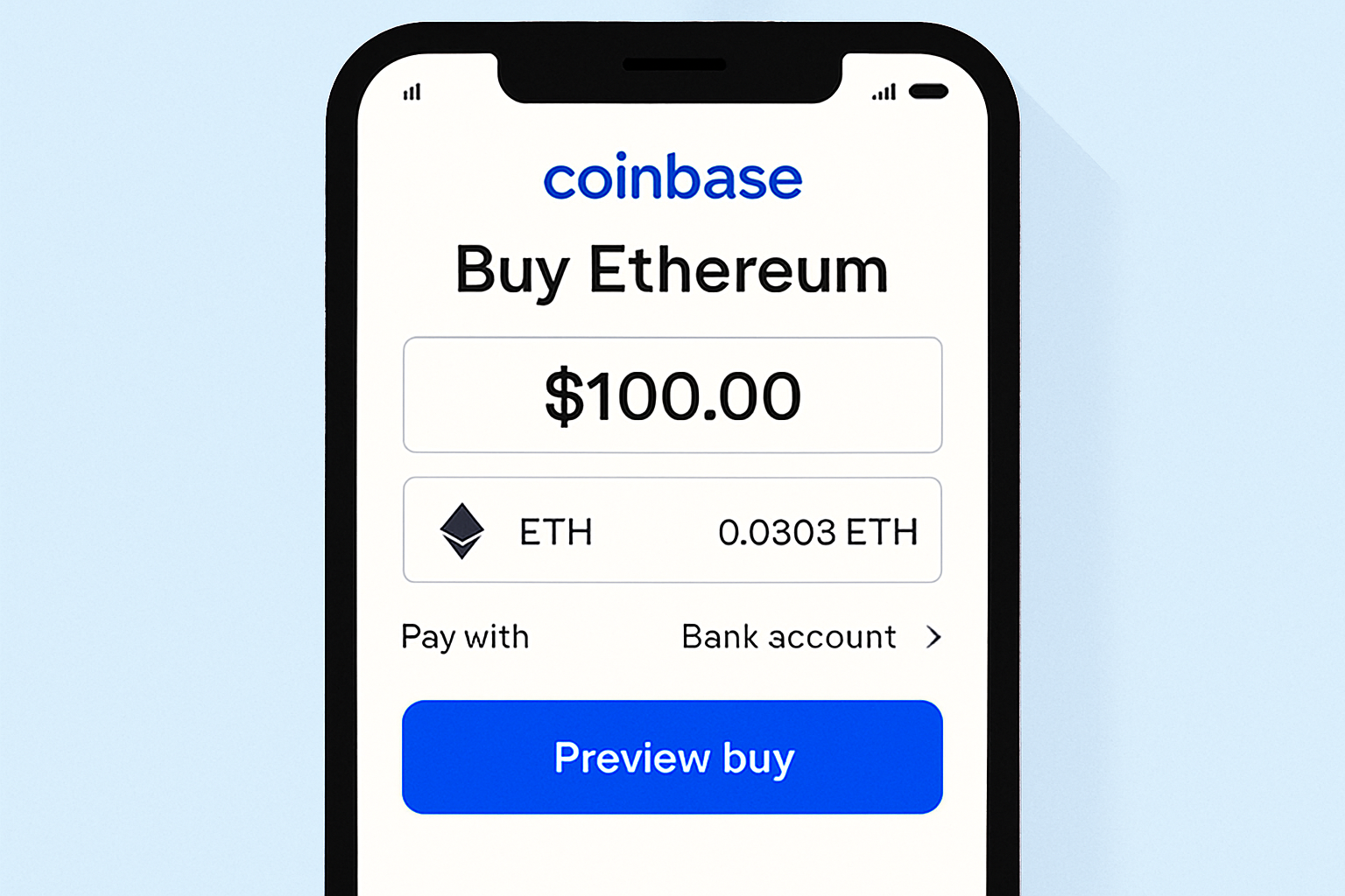 Buying Ethereum on Coinbase