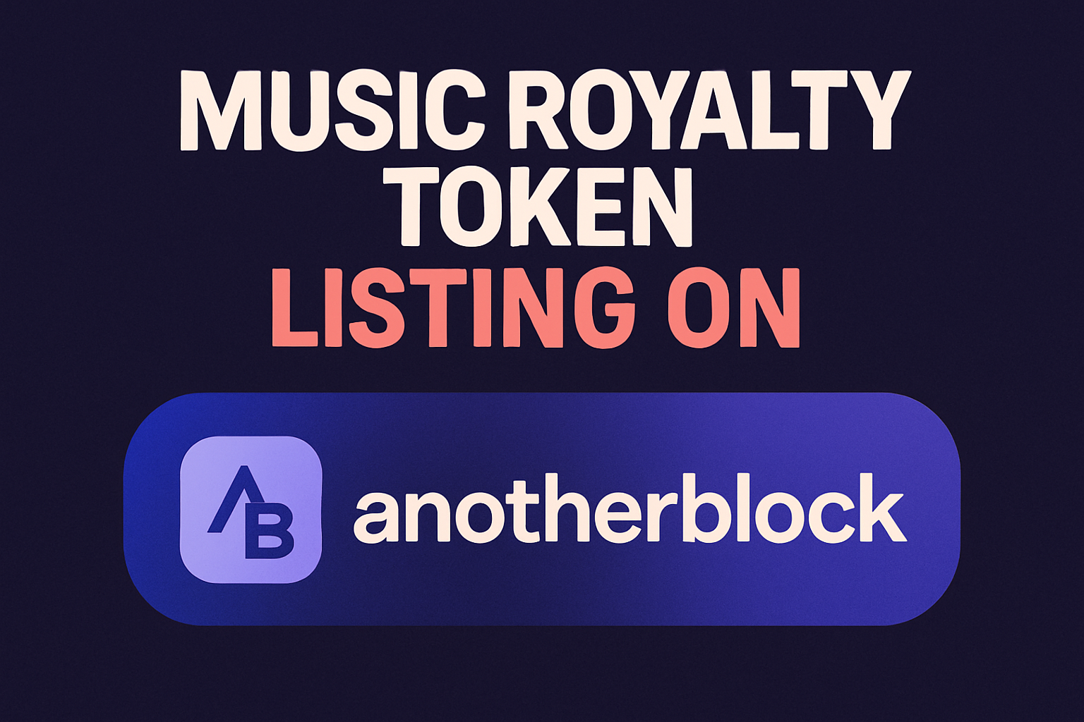 Music royalty token listing on Anotherblock