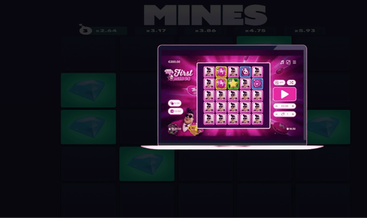 provably fair mines game Solana casino screenshot