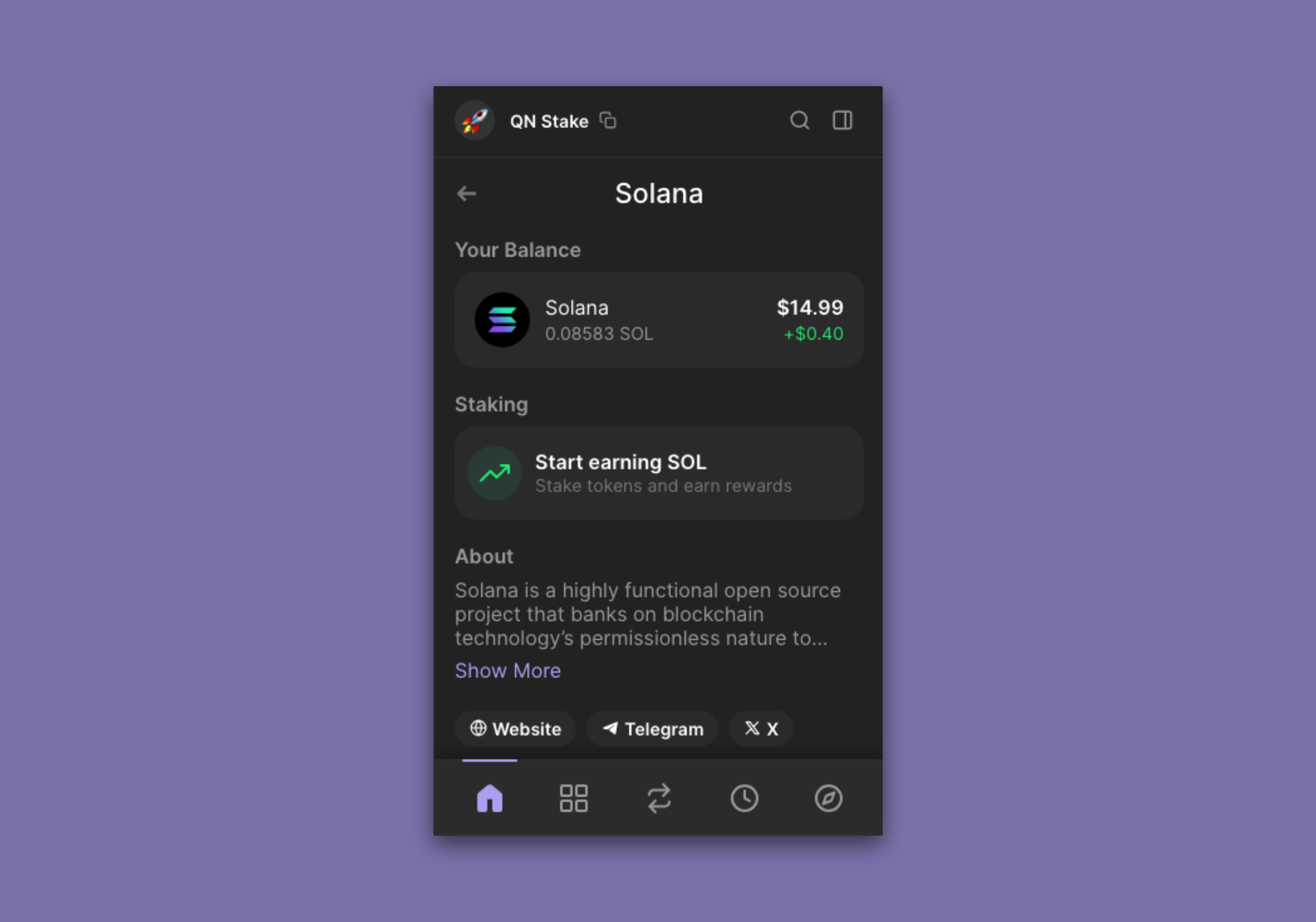 Solana low-fee validator staking interface