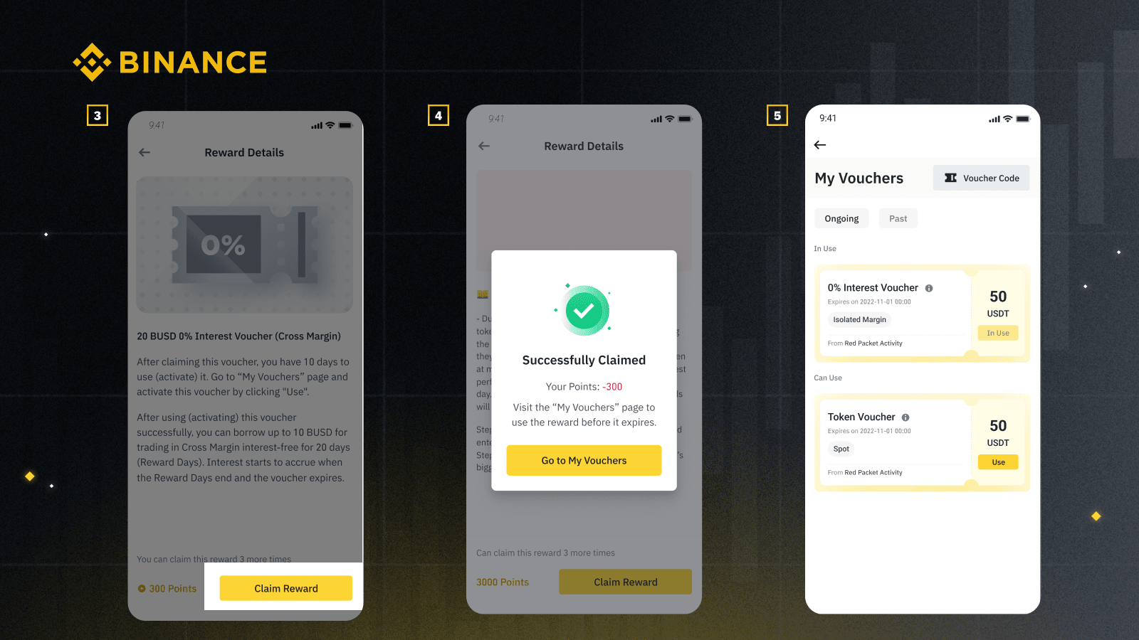 Claiming airdrop rewards in Binance app