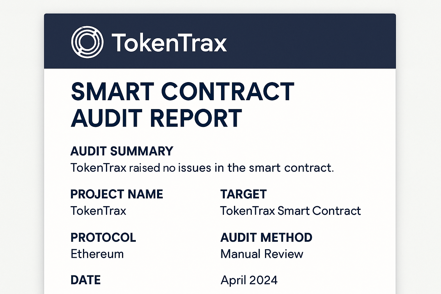 TokenTrax smart contract audit report