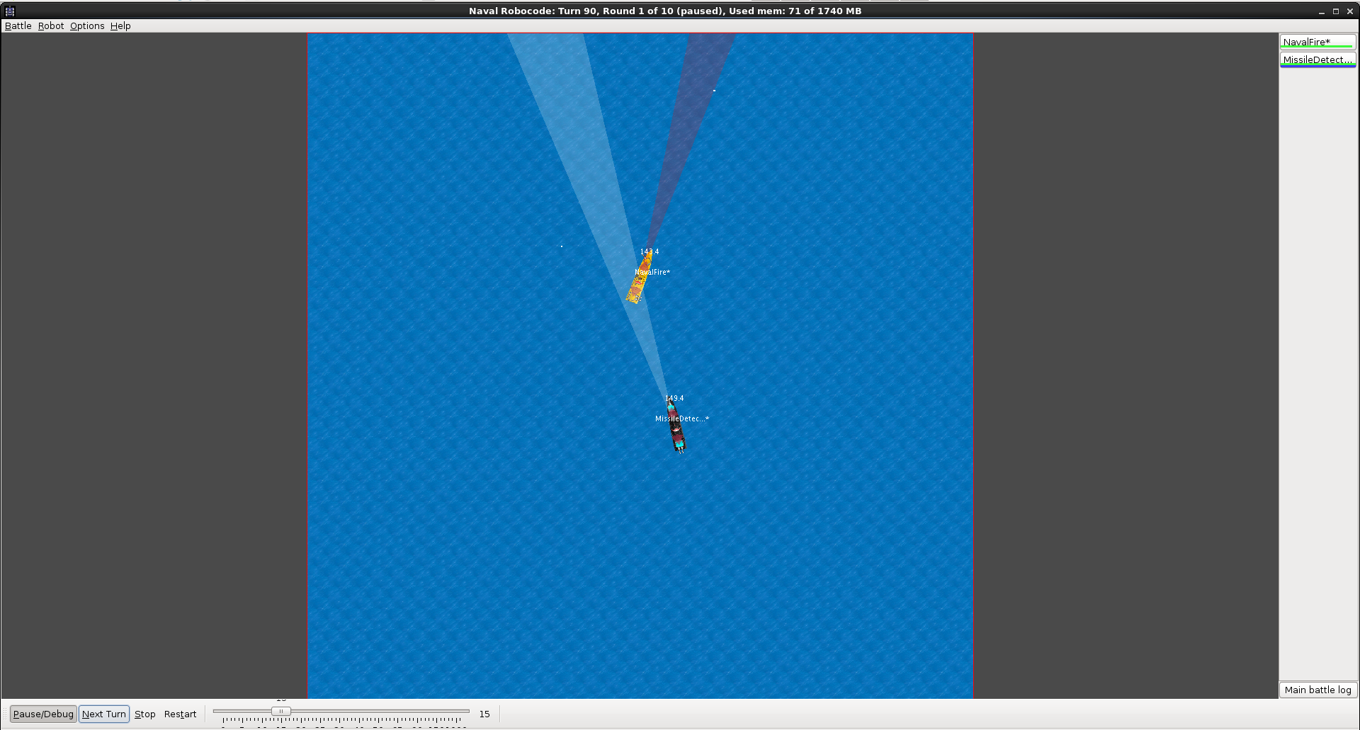 Robocode game battle screenshot