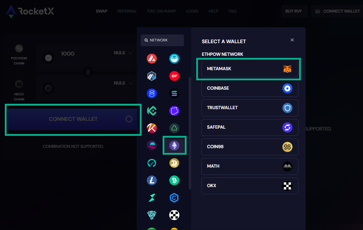 cross-chain swap feature in PUM Exchange wallet
