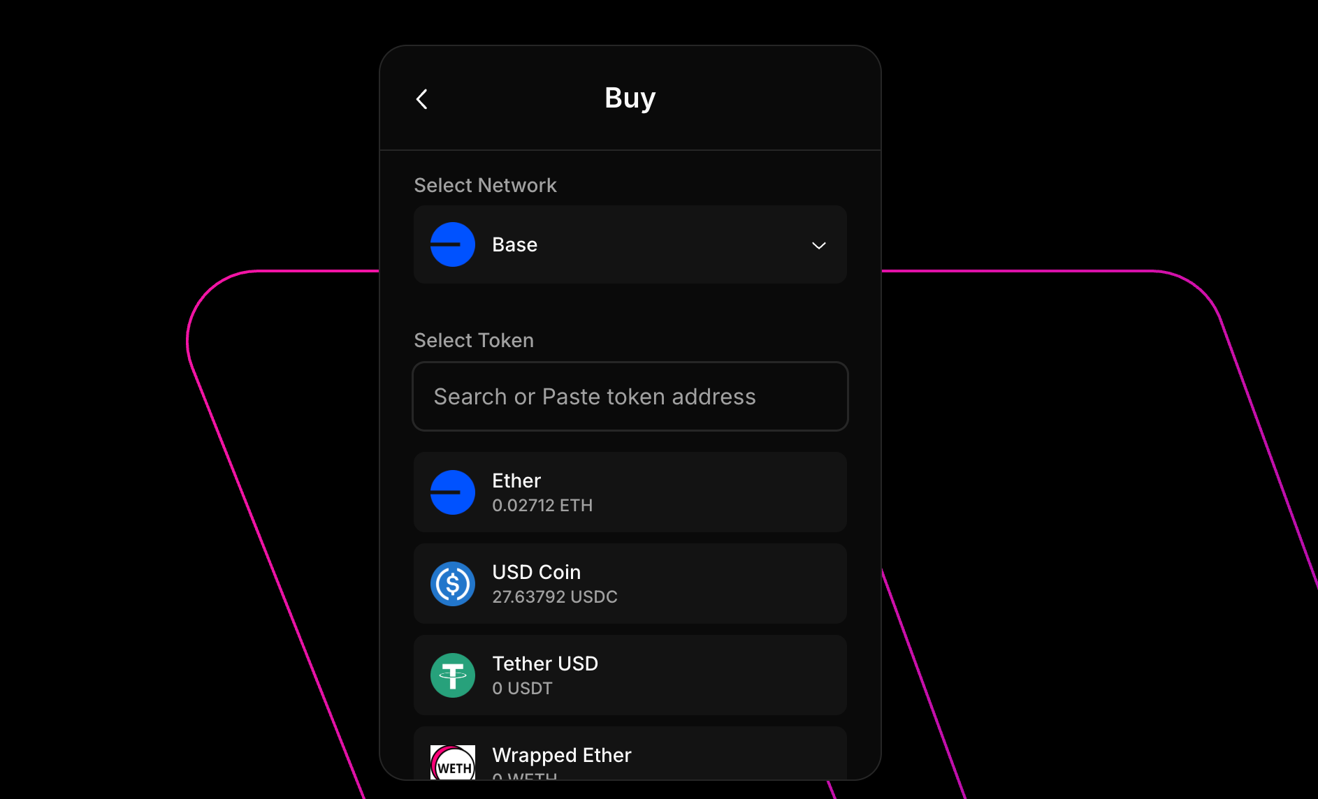 Base network onchain transactions screenshot