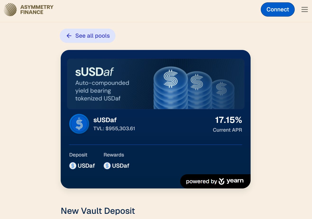 Asymmetry Finance sUSDaf stablecoin logo