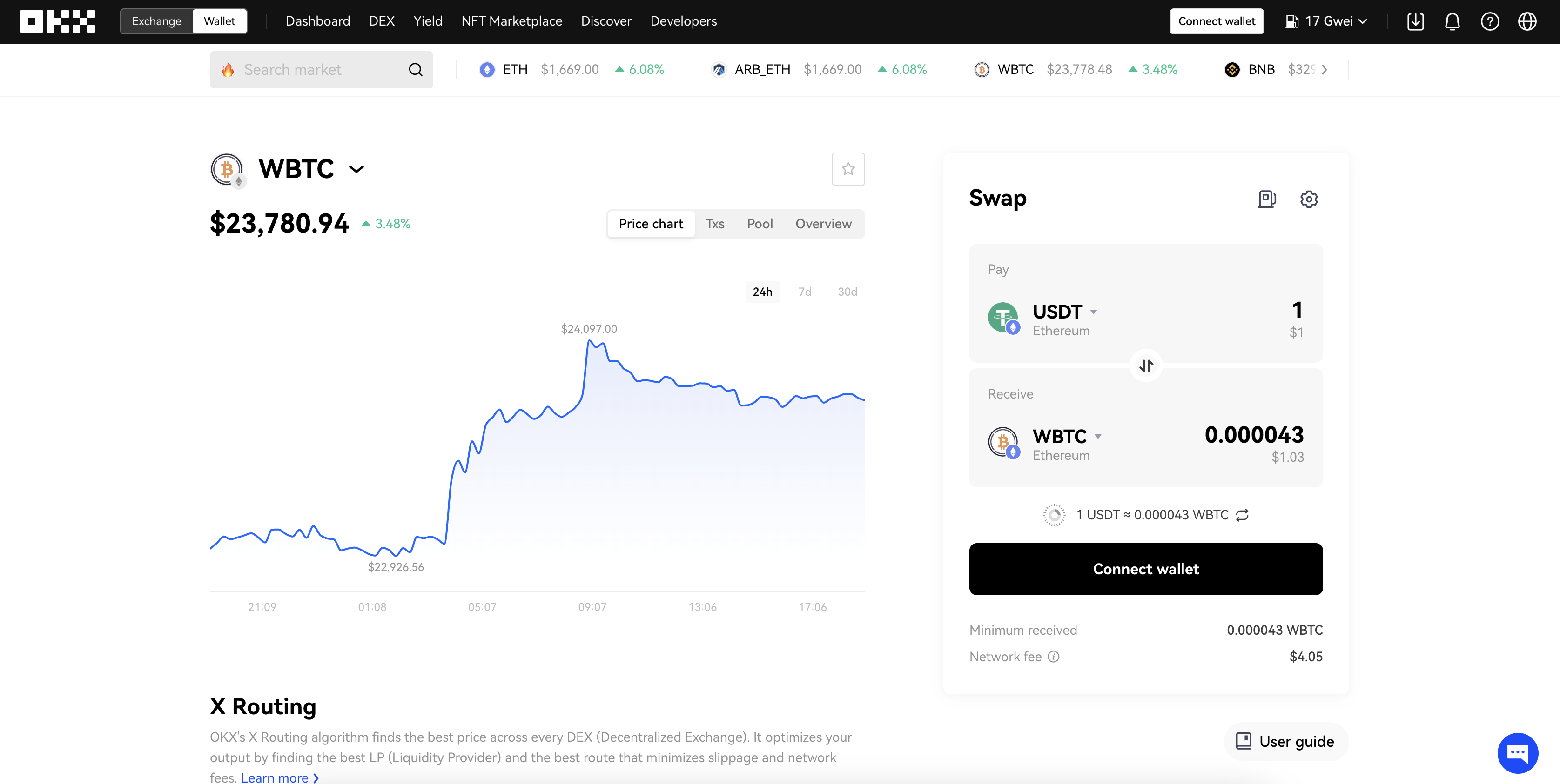 OKX Wallet dashboard vs Trust Wallet interface screenshot