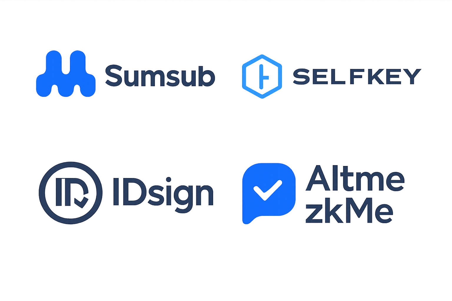 Logos or interfaces of Sumsub, SelfKey, IDsign, Altme, zkMe wallets