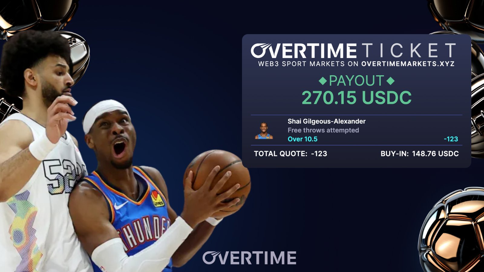 Overtime Markets logo and betting interface