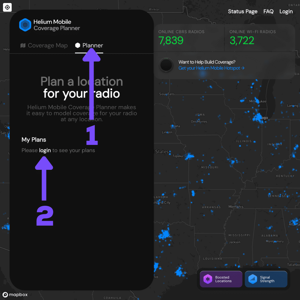 Helium Mobile Coverage Planner screenshot