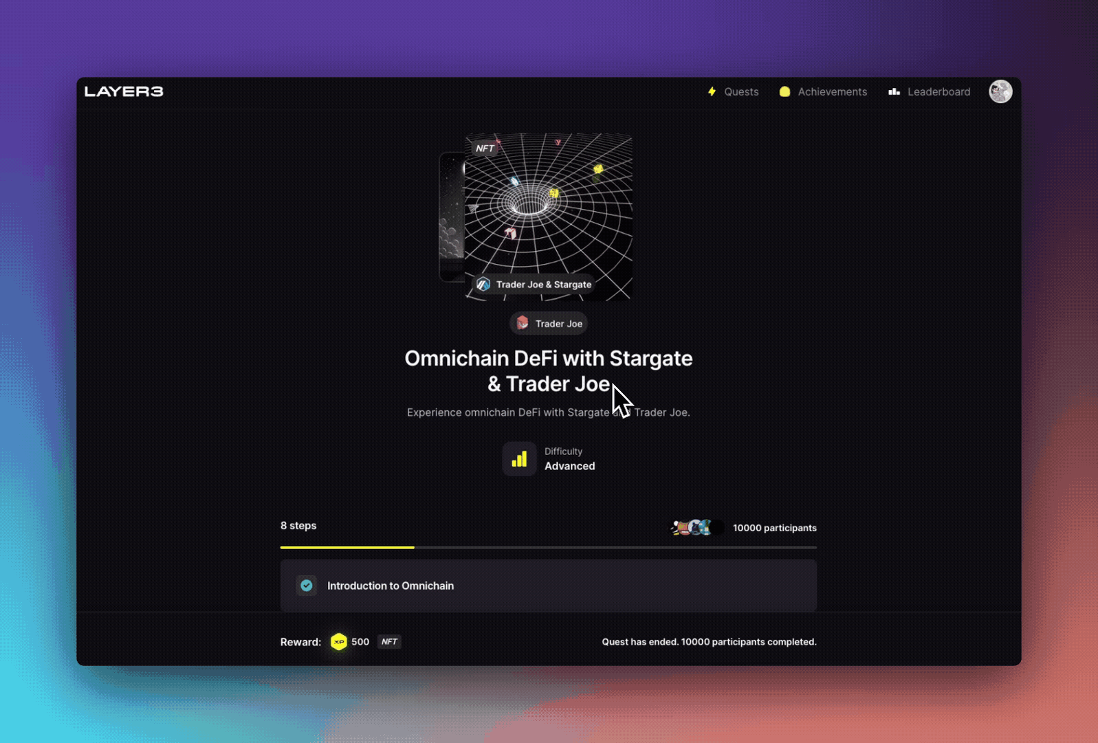 Layer3 Quests DeFi onboarding